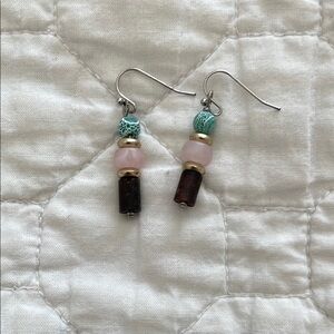 Elegant Beaded Earrings with Gold Accents